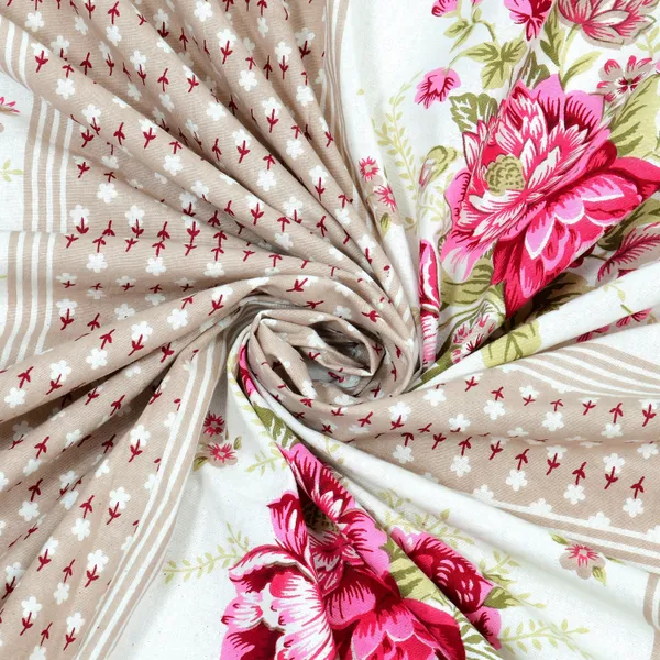 Light_Brown_Cotton_Rajwada_Phool_Gulistan_Collection_Double_Bedsheet_With_Pillow_Cover_100_X_108_Cm